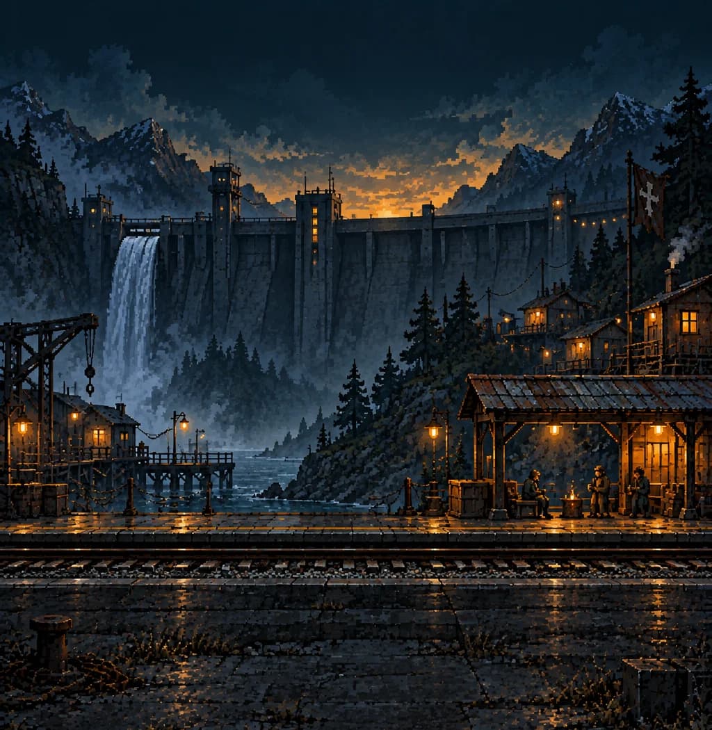 Illustration of the Last Refuge dam and station.